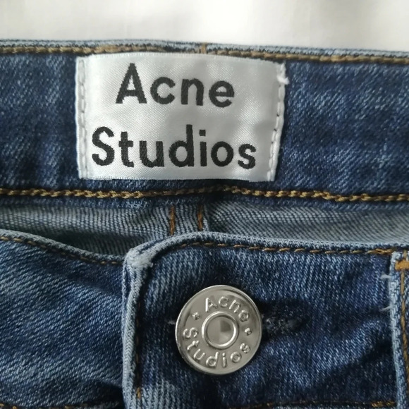 Acne Studios Skin 5 Skinny Jeans Dark Vintage Wash Blue Ankle Length 26 (2) - Picture 11 of 16